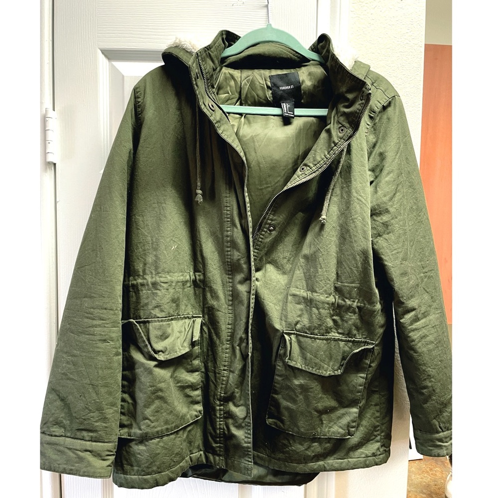 Forever 21 Olive Green Bomber Jacket